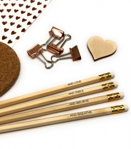 Love - Breathe - Smile - Believe Natural Wooden Pencil Set